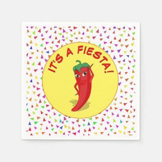 Het is een Fiesta met Confetti Pattern Servet (Voorkant)
