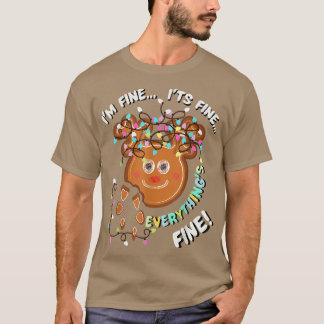 Het is een fijne kerstlampje Reindeer Gingerbrood T-shirt