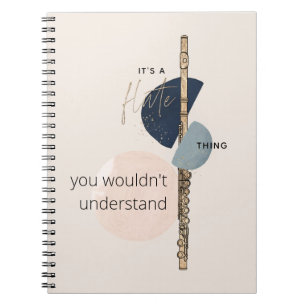 Het is een Flute Thing Quote Abstract Roze & Navy Notitieboek