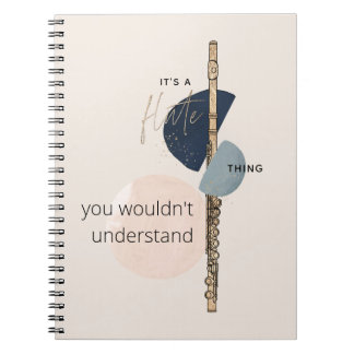Het is een Flute Thing Quote Abstract Roze & Navy Notitieboek