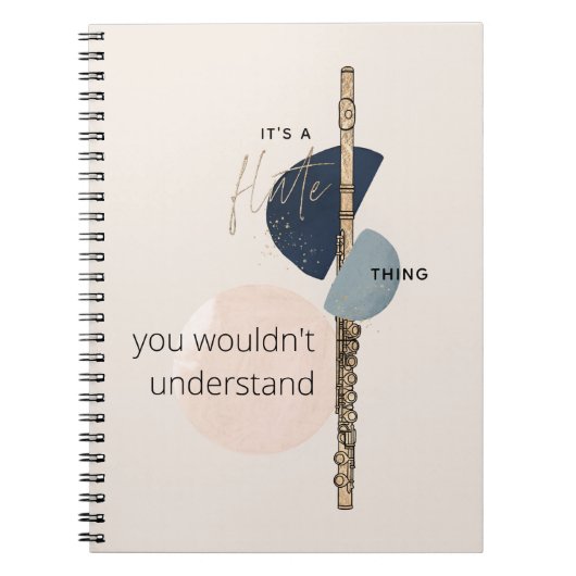 Het is een Flute Thing Quote Abstract Roze & Navy Notitieboek (Voorkant)