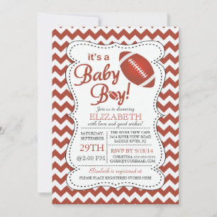 Het is een Football Baby shower van Baby Boy Kaart