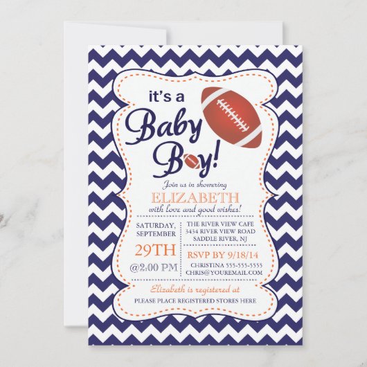 Het is een Football Baby shower van Baby Boy Kaart (Voorkant)