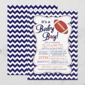 Het is een Football Baby shower van Baby Boy Kaart (Voorkant / Achterkant)