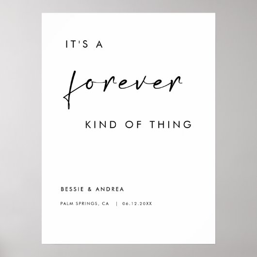Het is een Forever Kind of Thing Wedding Welkom Poster (Voorkant)
