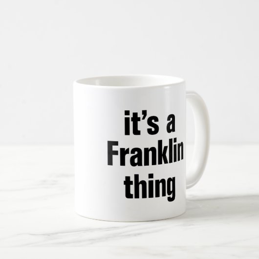 het is een franklin-ding koffiemok (Voorkant rechts)