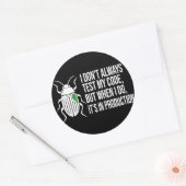 Het is een functie Grappig programmeursshirt - Nie Ronde Sticker (Envelop)