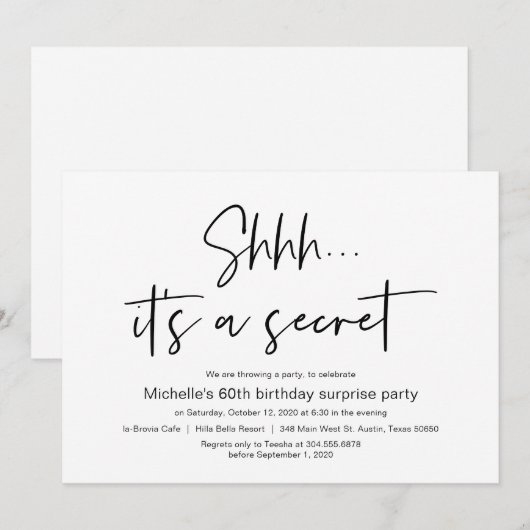 Het is een geheim, verraderlijk feest. kaart (Voorkant / Achterkant)