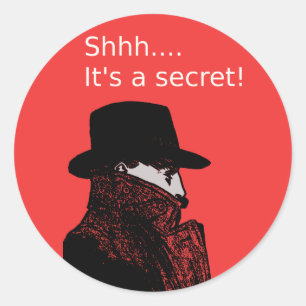 Het is een geheim - Verrassende partijsticker Ronde Sticker