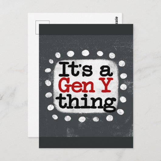 Het is een Gen Y Thing Briefkaart (Voorkant / Achterkant)