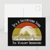 Het is een geocaching ding - je zou het niet begri briefkaart (Voorkant / Achterkant)