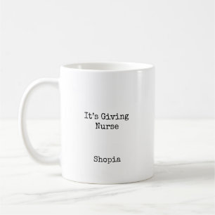 Het is een gepersonaliseerde verpleegsters- koffiemok