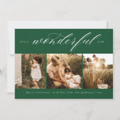 Het is een geweldig leven Foto Vakantiekaart Groen Feestdagenkaart (Voorkant)