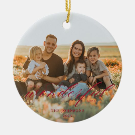 Het is een geweldig leven keramisch ornament Red (Voorkant)