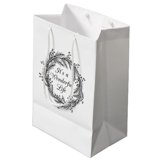 Het is een geweldig leven - kerstcadeautas medium cadeauzakje (Achterkant Gekanteld)