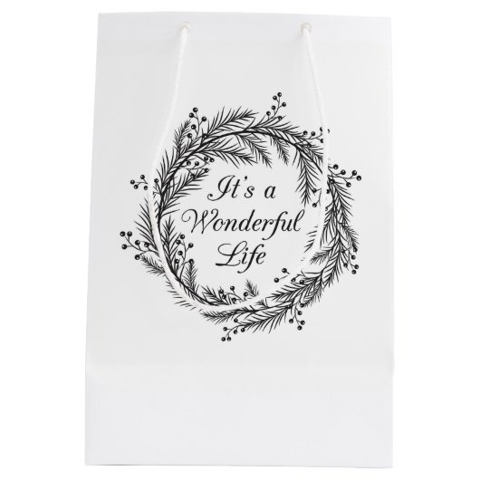 Het is een geweldig leven - kerstcadeautas medium cadeauzakje (Achterkant)