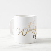 Het is een geweldig leven met Gold Foil kerst Koffiemok (Voorkant links)