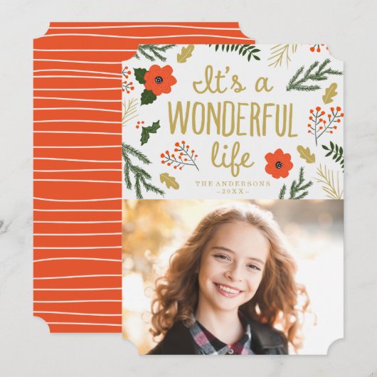 Het is een geweldig leven | Vakantiefotokaart Feestdagenkaart (Voorkant / Achterkant)