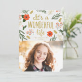 Het is een geweldig leven | Vakantiefotokaart Feestdagenkaart (Staand voorkant)