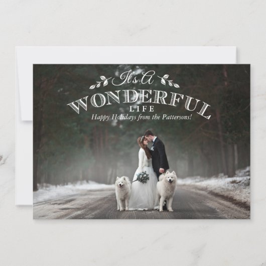 Het is een geweldig leven | Vakantieknopkaart Feestdagenkaart (Voorkant)