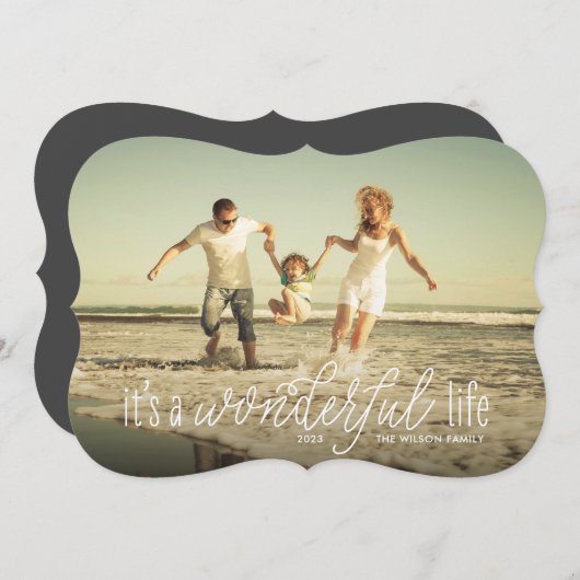 Het is een geweldig levenskalligrafie script feestdagenkaart (Voorkant / Achterkant)