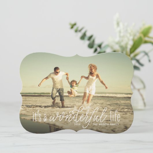 Het is een geweldig levenskalligrafie script feestdagenkaart (Staand voorkant)