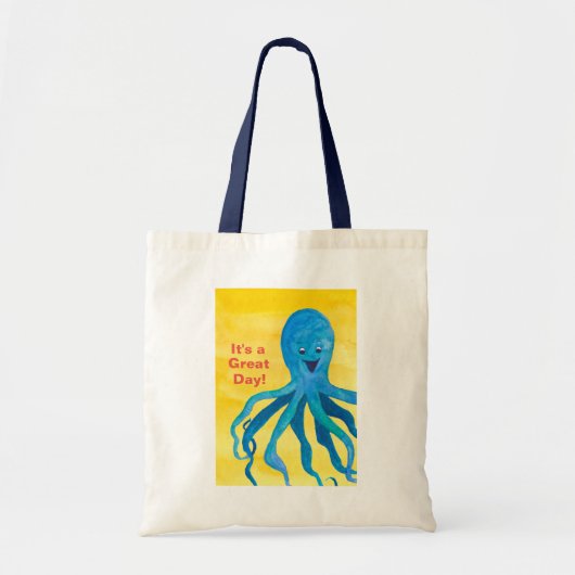 Het is een geweldige dag blauwe octopus tote bag (Voorkant)