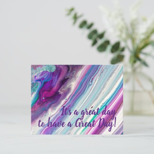 Het is een geweldige dag om een geweldige dag te h briefkaart (Staand voorkant)