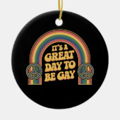 Het is een geweldige dag om homo LGBTQ Pride Maand Keramisch Ornament (Voorkant)