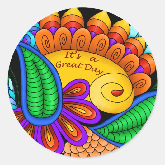 Het is een geweldige dag ronde sticker (Voorkant)