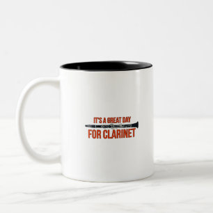 Het is een geweldige dag voor de klarinet tweekleurige koffiemok