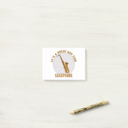 Het is een geweldige dag voor Saxophone Post-it® Notes (Op bureau)