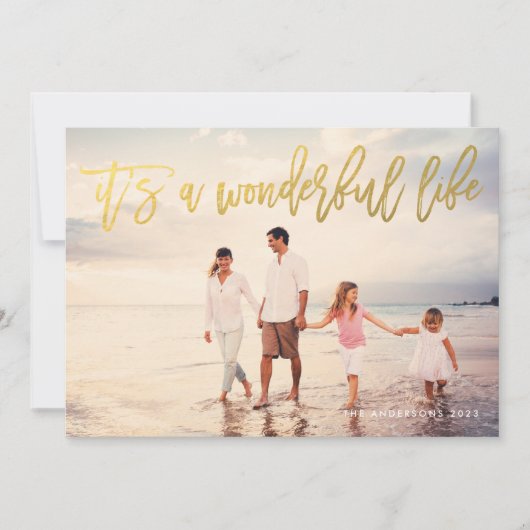 Het is een geweldige Faux Folie Holiday-fotokaart Feestdagenkaart (Voorkant)