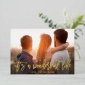 Het is een geweldige kerstfoto van het leven. folie feestdagenkaart (Staand Voorkant)