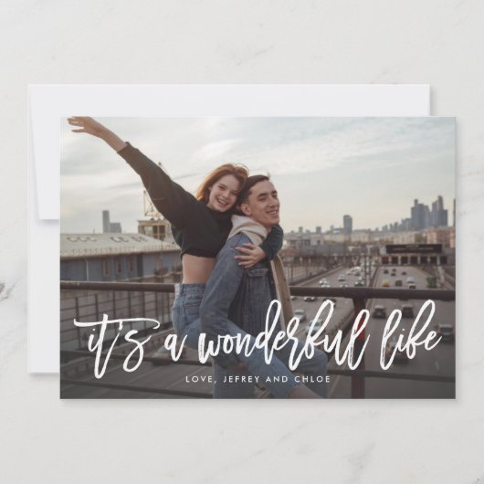 Het is een geweldige kerstfotokaart voor het leven feestdagenkaart (Voorkant)