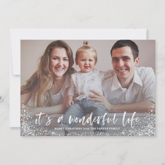 Het is een geweldige kerstfotokaart voor het leven feestdagenkaart (Voorkant)