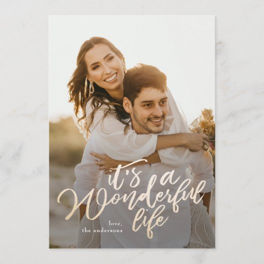 Het is een geweldige kerstfotokaart voor het leven feestdagenkaart (Voorkant)