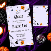 Het is een Ghoul Halloween Baby Meisje Douche Uitn Kaart