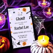 Het is een Ghoul Halloween Baby Meisje Douche Uitn Kaart