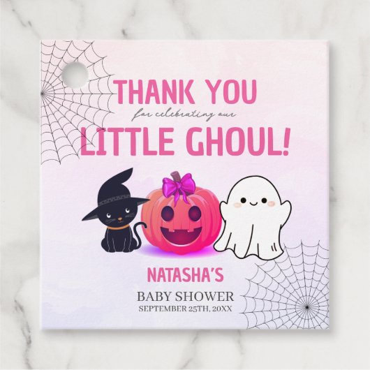 Het is een Ghoul Halloween Baby shower Bedankjes Labels (Voorkant)