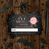 Het is een Ghoul. Little Monster Halloween Baby sh Informatiekaartje