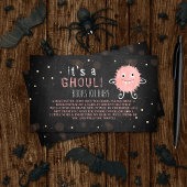 Het is een Ghoul. Little Monster Halloween Baby sh Informatiekaartje