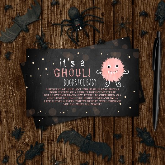 Het is een Ghoul. Little Monster Halloween Baby sh Informatiekaartje