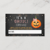 Het is een Ghoul. Little Pumpkin Halloween Baby sh Informatiekaartje (Voorkant)