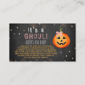 Het is een Ghoul. Little Pumpkin Halloween Baby sh Informatiekaartje (Voorkant)