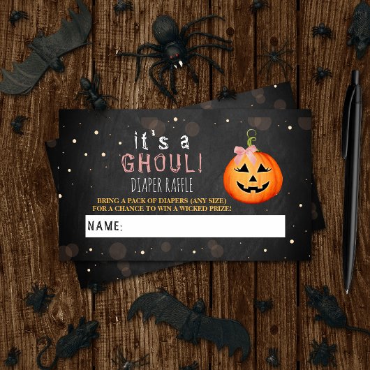 Het is een Ghoul. Little Pumpkin Halloween Baby sh Informatiekaartje