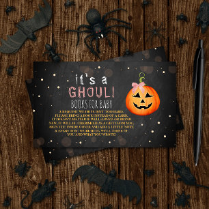 Het is een Ghoul. Little Pumpkin Halloween Baby sh Informatiekaartje