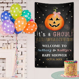 Het is een Ghoul. Little Pumpkin Halloween Baby sh Spandoek