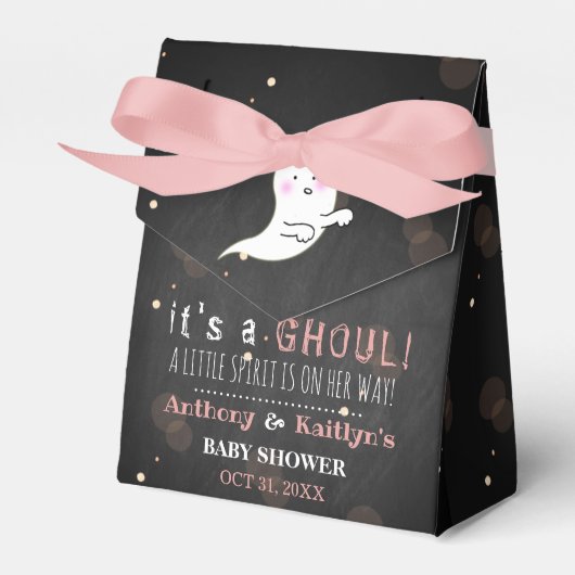 Het is een Ghoul. Little Spirit Halloween Baby sho Bedankdoosjes (Voorkant Zijde)