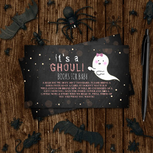 Het is een Ghoul. Little Spirit Halloween Baby sho Informatiekaartje